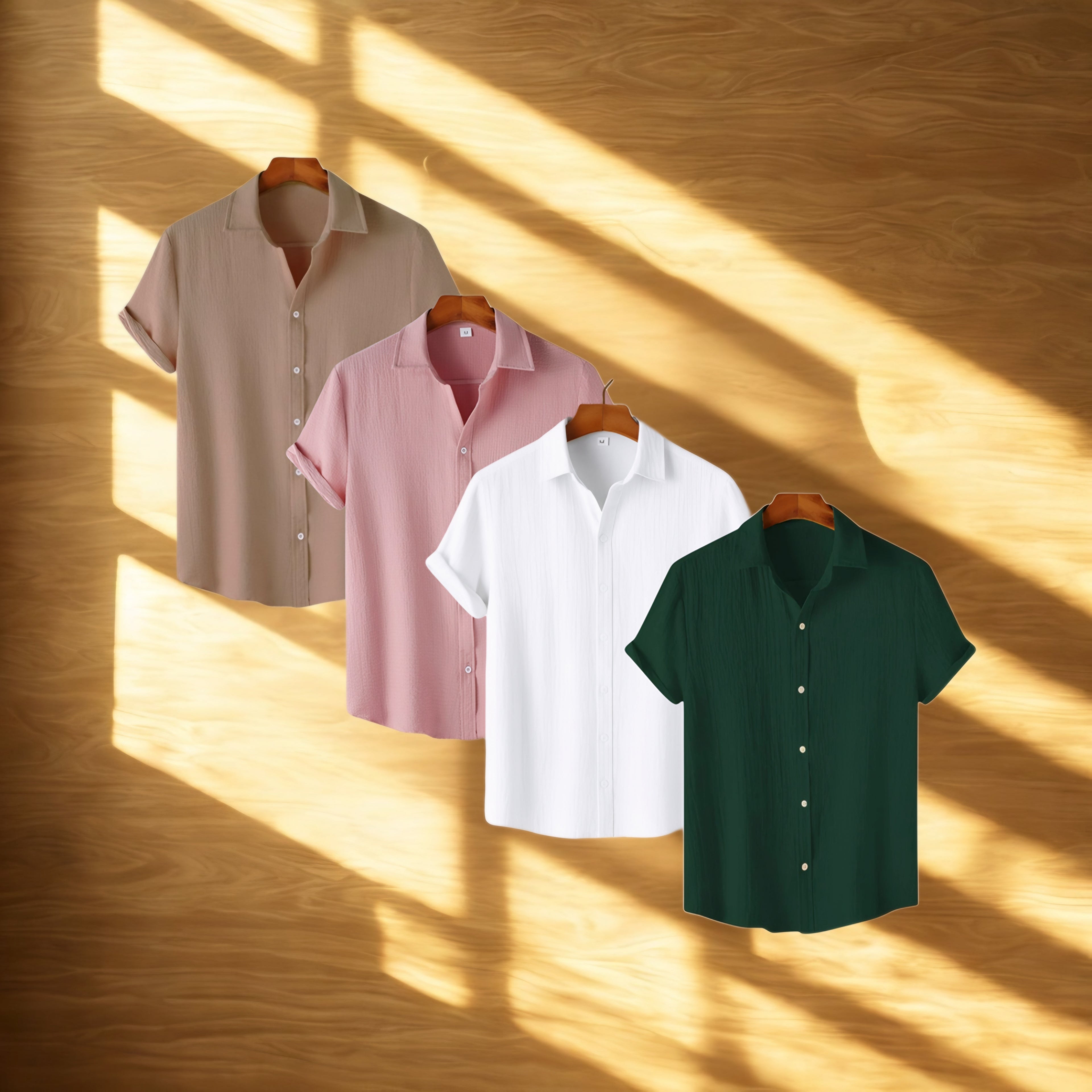 Bottle Green, White, Cotton Candy & Beige Combo | H-640*680*709*710