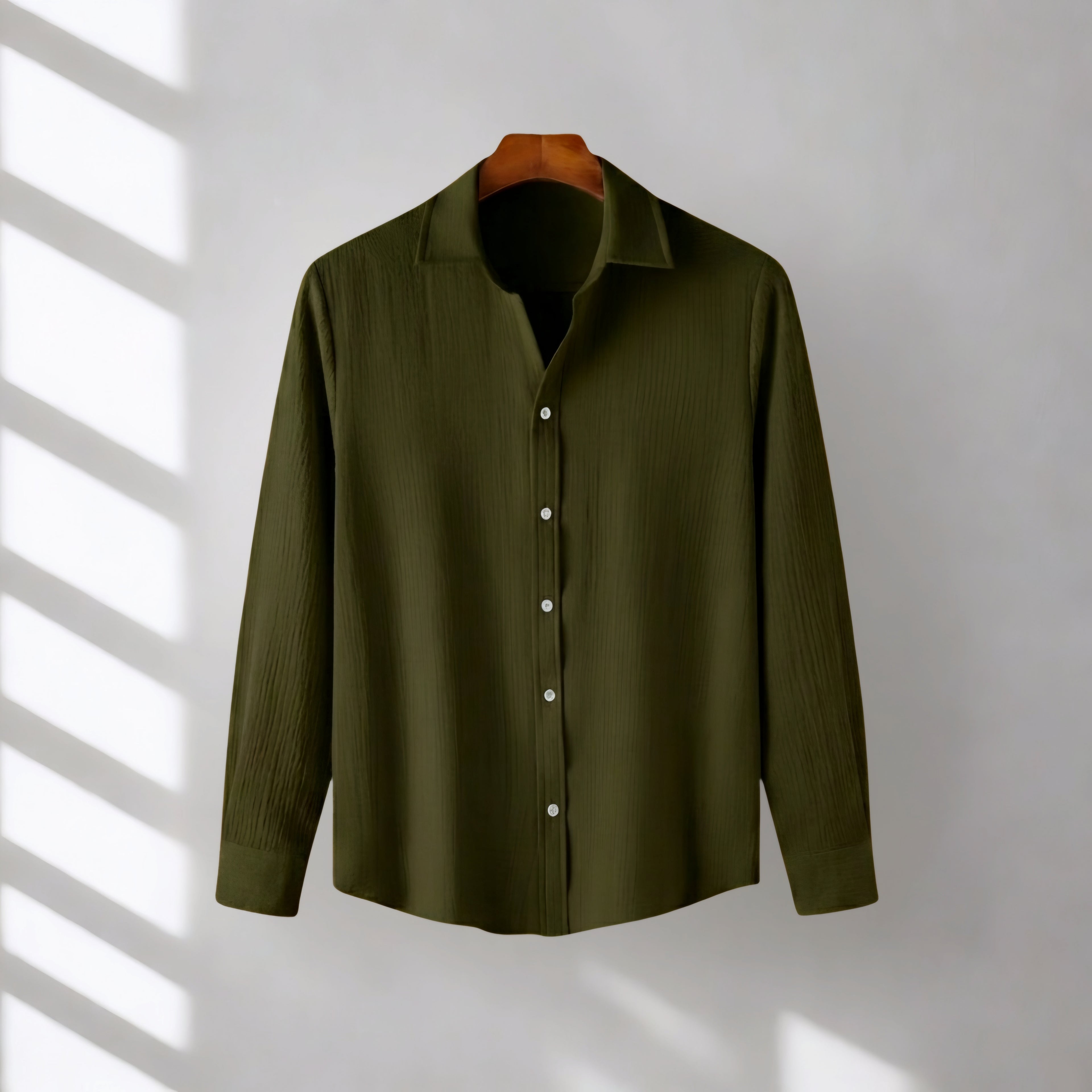Olive Premium Textured Summer Shirt | F-2013
