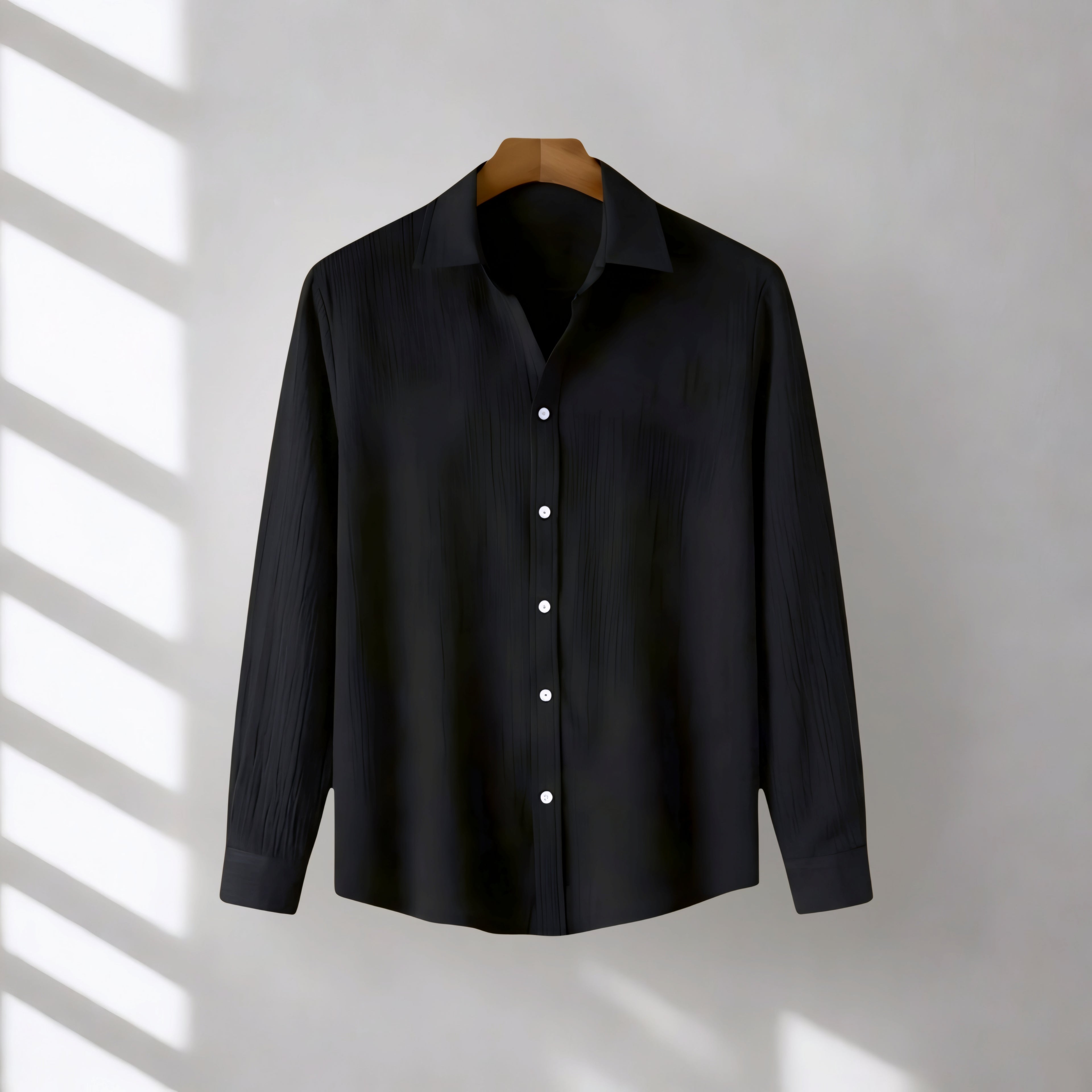 Jet Black Premium Textured Summer Shirt | F-2010