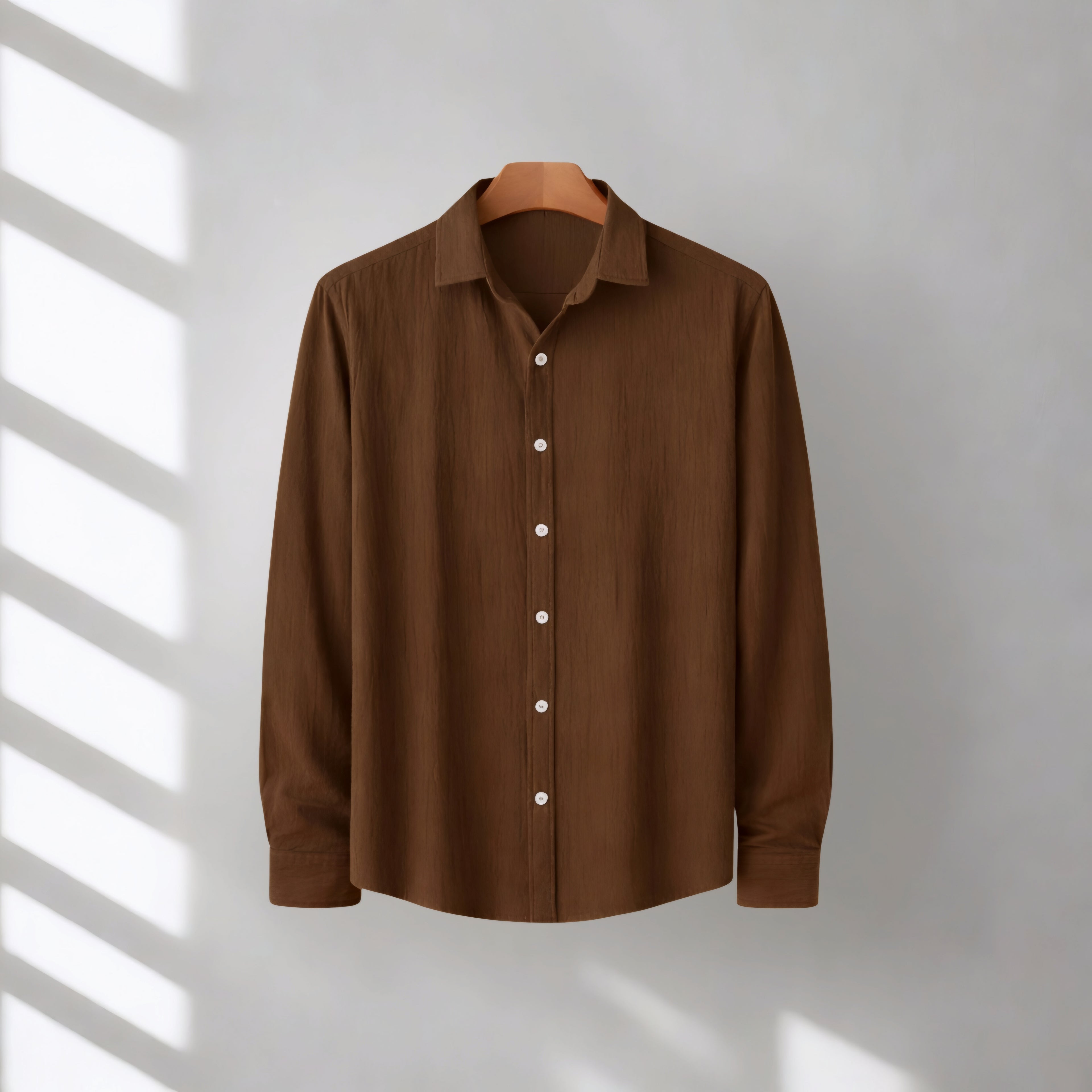 Coffee Premium Textured Summer Shirt | F-2014